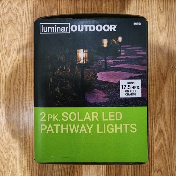 Luminar Outdoor Solar LED Pathway Lights 2 Pack NWT - Picture 4 of 7